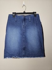 Vintage Short Fenim Skirt With Corduroy Back Size 8 Route 66 Stretch Jean 2 Tone