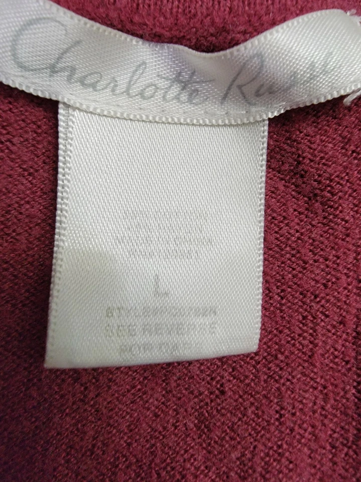 Camisa suéter blusa Charlotte Russe para mujer talla L grande borgoña Foto 2 de 4
