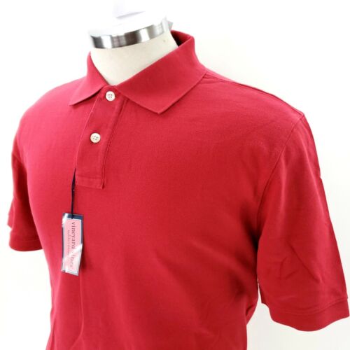 Vineyard Vines Herren Medium rot kurzärmlig einfarbig Poloshirt 100 % Baumwolle - Bild 7 von 10