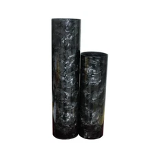 2Pcs Drum Wrap 0.5mm Musical Instrument Deco Sheet Diamond Black 10x60 & 16x60''