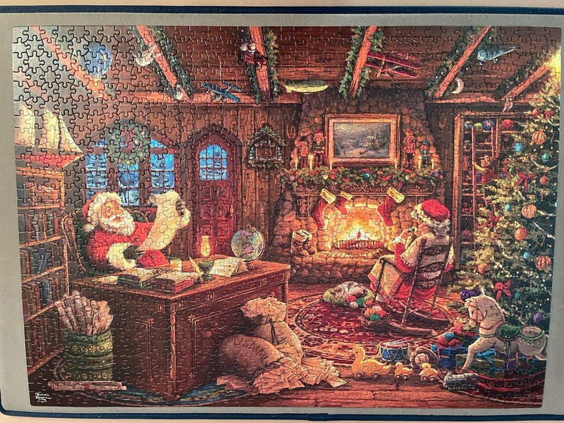 Ceaco Thomas Kinkade Studios Santa Checking His List 1000 Pc Jigsaw Puzzle 2023