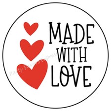 MADE WITH LOVE ENVELOPE SEALS LABELS PARTY FAVORS STICKERS
