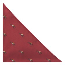 Burgundy Red Embroidered Horse and Jockey Pocket Square, Handkerchief