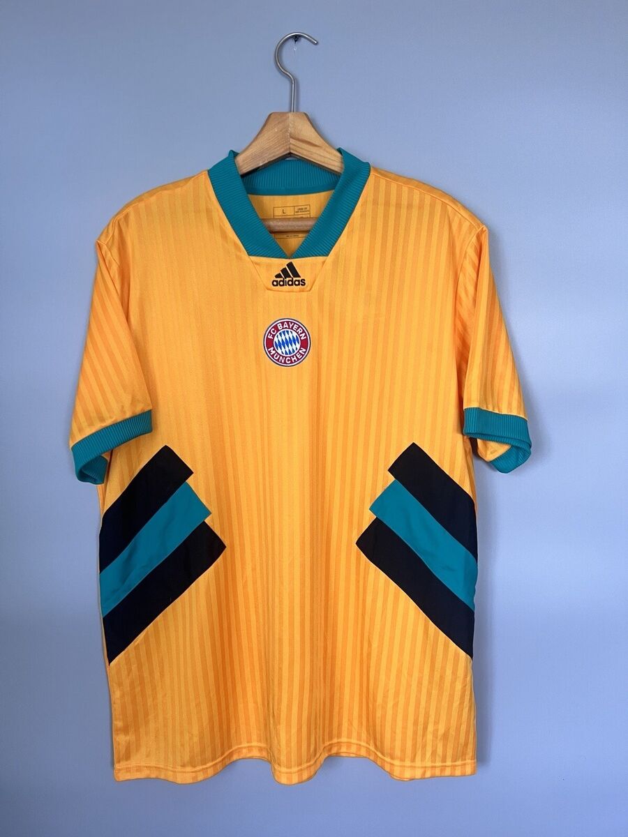 Bayern Munich Jersey Icon Mens Soccer Shirt Yellow Adidas Bayern Munich Jersey Icon Mens Soccer Shirt Yellow Adidas