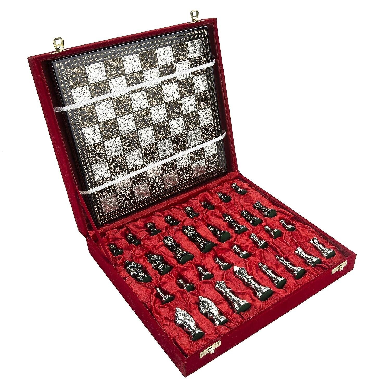  Chess Game Board Set Collectible Handmade Luxury Heavy Metal  Brass Chess Board Set for Professionals and Adult for Tournament (14  Inches) by INDUS LIVING : Toys & Games