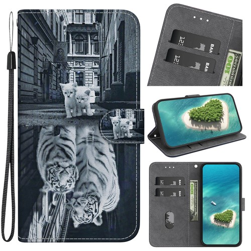 Fr Google Pixel 8 Pro/7 Pro/7A Luxury Floral Flip Card Wallet Stand Case Lanyard - Photo 9 sur 19