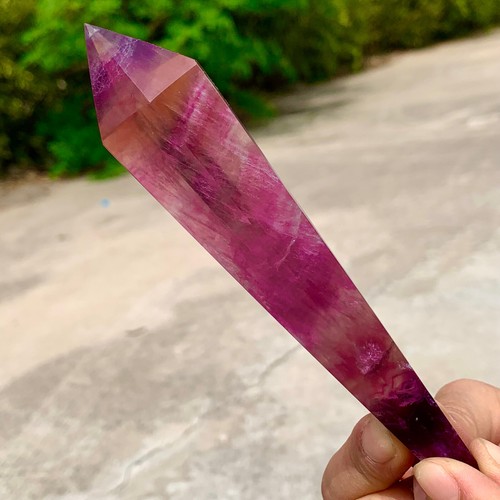 162G Natural Green Grass Agate Crystal Scepter Quartz Energy Column - Picture 2 of 24