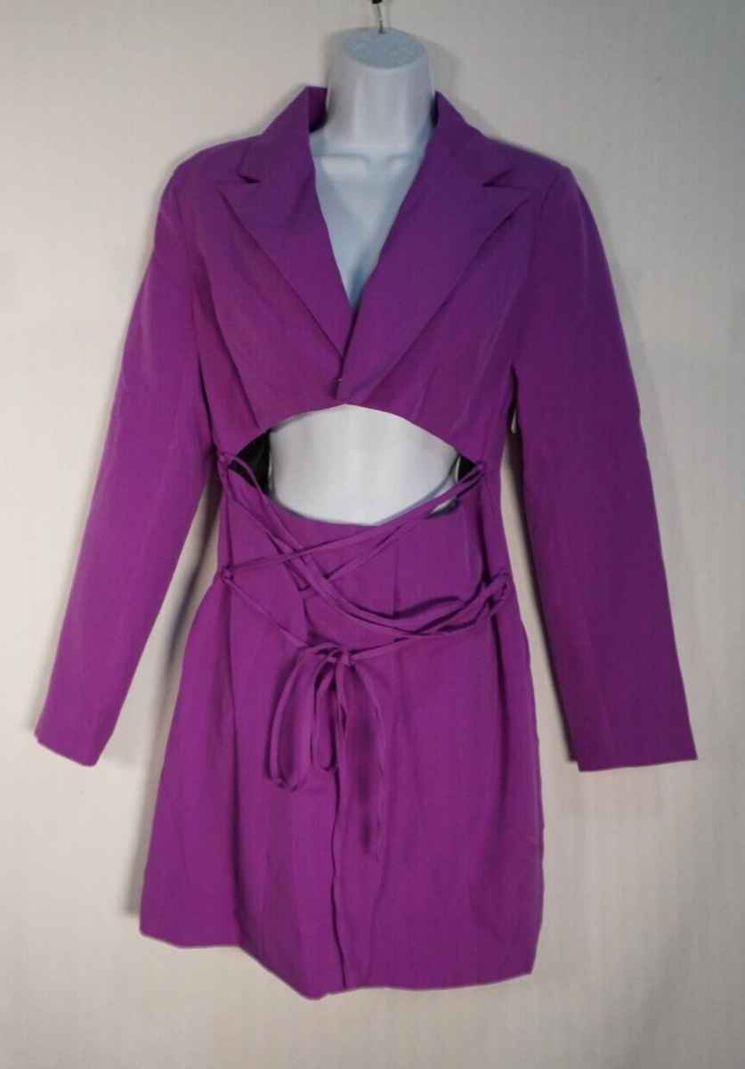 Women's Topshop Cut Out Blazer Dress In Purple Size 6 | eBay