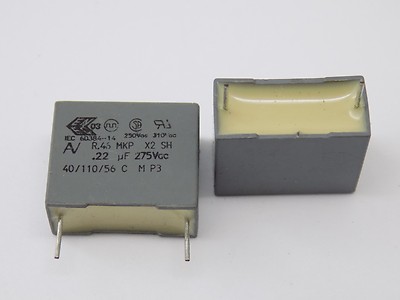 10x CAPACITORS 275V R.46 MKP X2 SH .22 µF 40/110/56 C 0.22uF