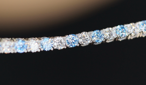 Bracciale Tennis Moissanite Blu, Bracciale Moissanite, Bracciale Diamanti Blu - Foto 7 di 9