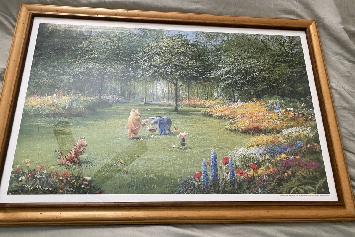 Disney Gallery Peter Ellenshaw 26x16 Pooh's Garden Framed