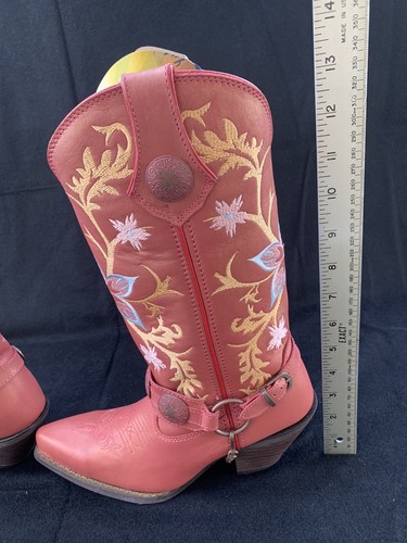 Botas Durango Arnés Floral Cuero Occidental Rojo Talla 6 M Mujer NUEVAS - Imagen 6 de 10