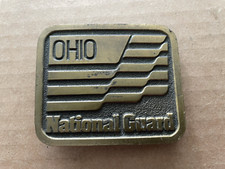 Vintage OHIO NATIONAL GUARD Brass Style CD Hit Belt Buckle
