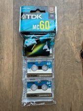 TDK MC60 Microcassette Blank Cassette Tape 60 Minutes 3 PACK - BRAND NEW SEALED