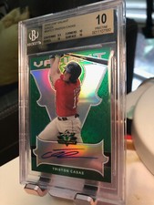 Triston Casas MLB Red Sox 2018 Leaf Valiant Green Auto BGS 10/10 Pristine 46/99