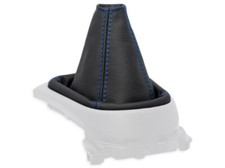 SCHALTMANSCHETTE FUR MITSUBISHI OUTLANDER II 2007-12 SCHALTSACK LEDER NAHT BLAU