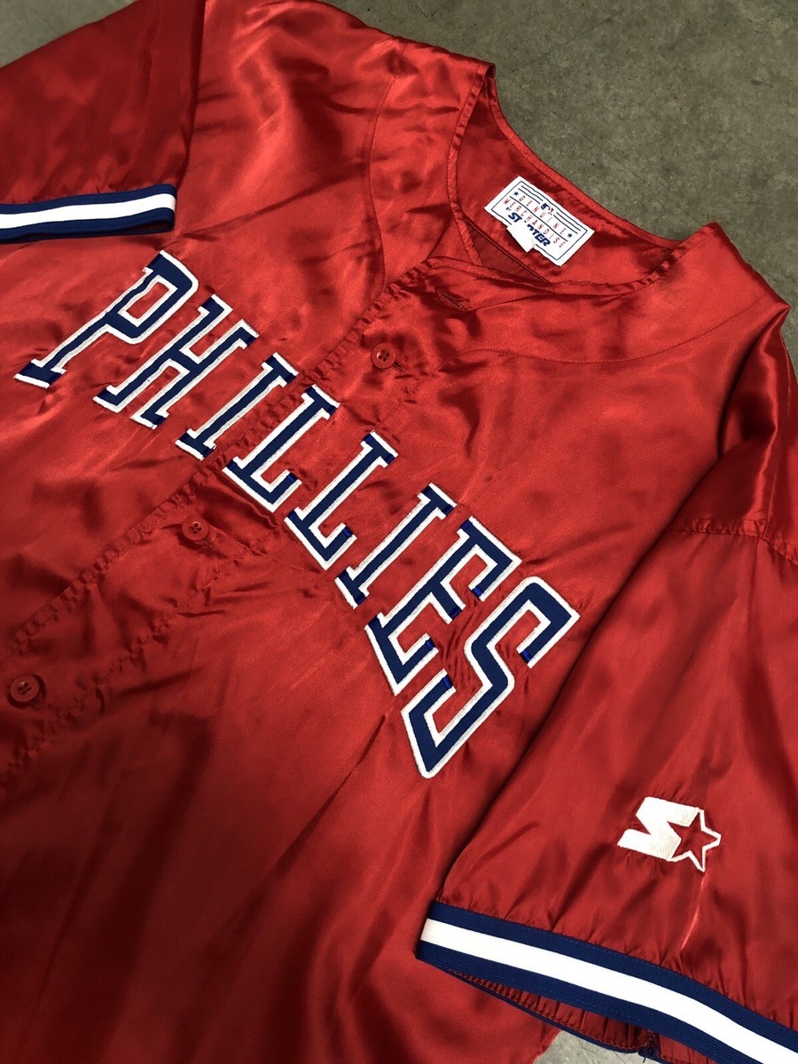 希少XL STARTER PHILLIES USA製 スターター Vintage Philadelphia Phillies Starter Jacket Large Satin