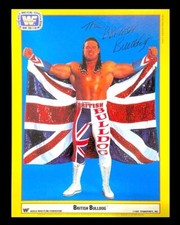 WWE THE BRITISH BULLDOG 1991 LICENSED 8.5X11 ORIGINAL FACSIMILE PROMO PHOTO