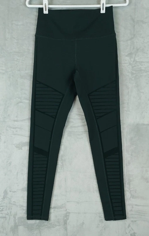 alo-yoga moto velvet trim pants