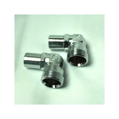 2 - 15 mm x 10 mm Chrom Kompression Straßenbogen 90° Bogen - DOPPELPACK