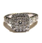 14k white gold halo illusion cluster 2.29ct diamond engagement ring 8.4g natural — photo 5