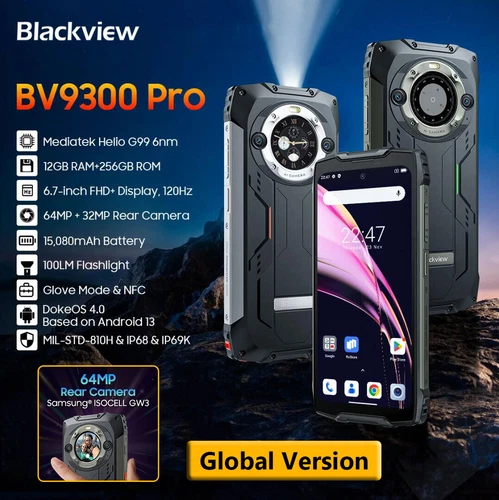 Blackview BV9300 Pro Phone 256GB 15080mAh Rear Screen 100LM Flashlight IP68 - Picture 1 of 15