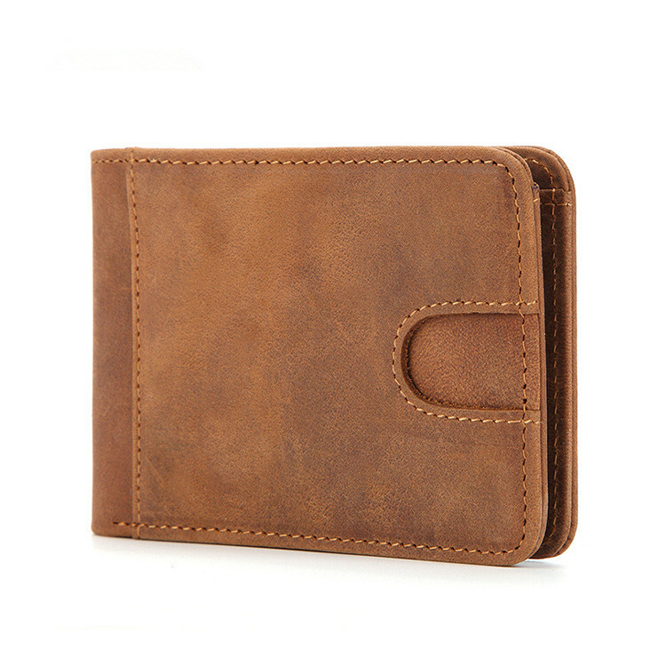 Slim RFID Money Clip Wallet Genuine Leather Mens Front Pocket Card Holder-image