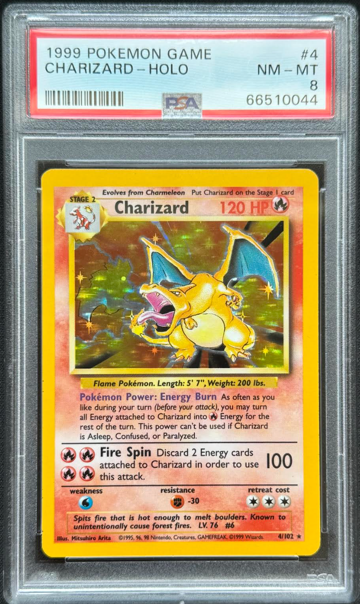 Pokemon Charizard Base Set Unlimited Holo Rare #4 PSA 8 | eBay