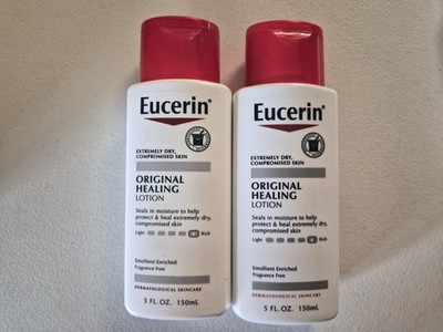 2x Eucerin Original Healing Lotion Fragrance Free Extremely Dry Skin 5 fl oz