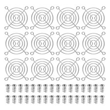 12Pcs 60mm Fan Finger Grill Metal Ventilation Grill Cover with Screws Silver