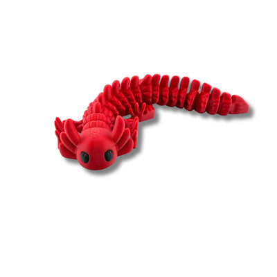 BuildInk Articulated Axolotl Red 8 Inch 3D Printed Flexible Figure