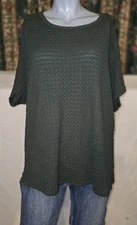 Women's Terra & Sky Blouse/shirt Size 4X (28WX30W) Dark Green New Polyester