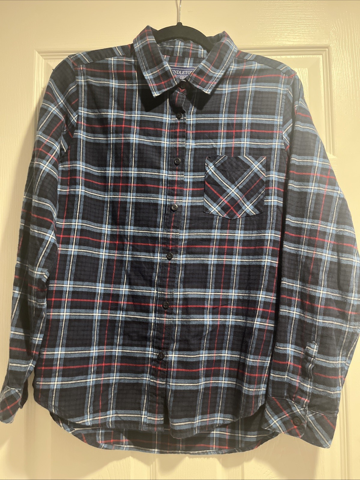 Pendleton Plaid Button Up Cotton Long Sleeve Shir… - image 1