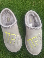 UGG Australia Men's Beige Graphic Green Suede Tasman Slipper Shoes. Size 9