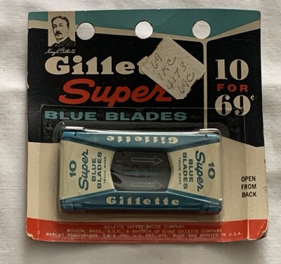 Vintage Gillette Super Blue Blades 10 Double Edged Unopened