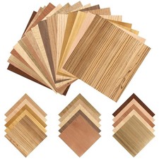 30 Pcs 7.9" x 7.9" Wood Veneer Sheets Variety Pack Square Wood Veneers,Thickn...