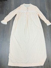 Vintage 1970s Hippie Boho Cottage Decor Nightgown Slip on Long Peach
