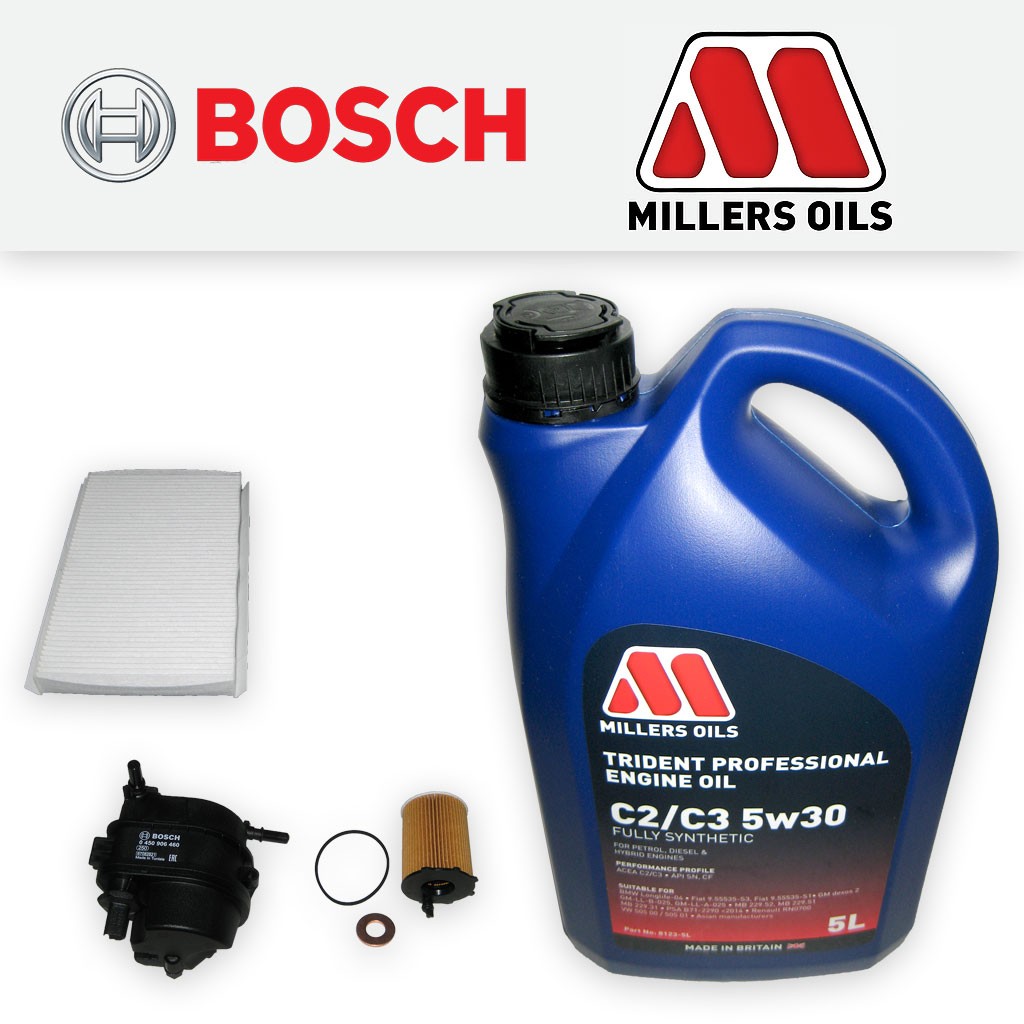 SERVICE KIT for PEUGEOT 307 1.4 HDI OIL FUEL CABIN FILTERS +5w30 OIL (2001-2005)
