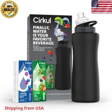 Cirkul 32oz Matte Black Stainless Steel Starter Kit with Matte Black Cirkul Lid