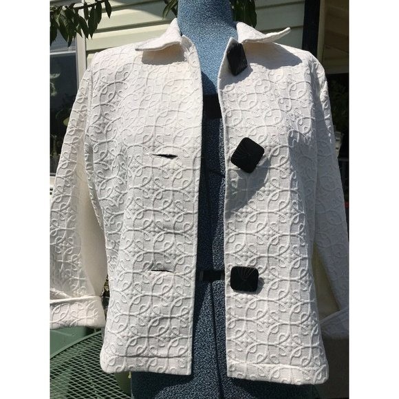 Giacca blazer vintage dipinto pony mod classico jacquard bianco med nero bottone geo