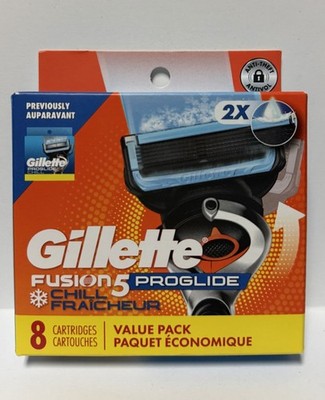 Gillette ProGlide Chill Razor Blade Refills for Men ~ 8 Cartridges