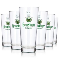 6x Hemelinger Bier Glas 0,25l Longdrink Gr&uuml;nes Logo Rastal Kellerbier (6er Set)