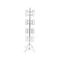 SSWBasics 4-Tier Chrome Rotating Standing Literature Rack - 64'H x 16"D - 16 ...