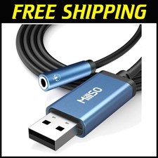 USB to 3.5mm Audio Jack Converter - 3 Feet