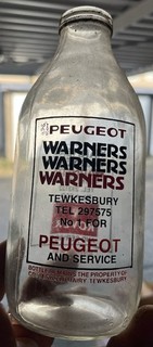 Superb 1980’s Cotteswold Dairy Warners Rover/peugeot Advert Milk Bottle