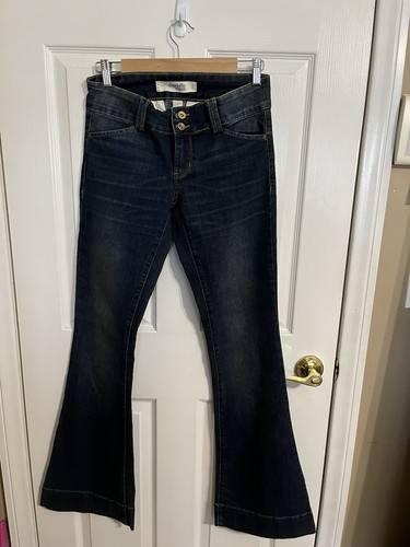 🔥🔥🔥Charlotte Russe Women Size 6 Dark Blue Low Rise Flare Leg Jeans Y2K
