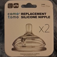 Comotomo Silicone Replacement Nipple, Fast Flow, 6 Months, 2 Count