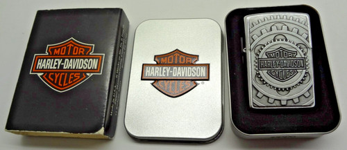 USED ONCE 2000 Harley-Davidson Zippo Lighter Banner w/ Gears- FREE SHIPPING!!