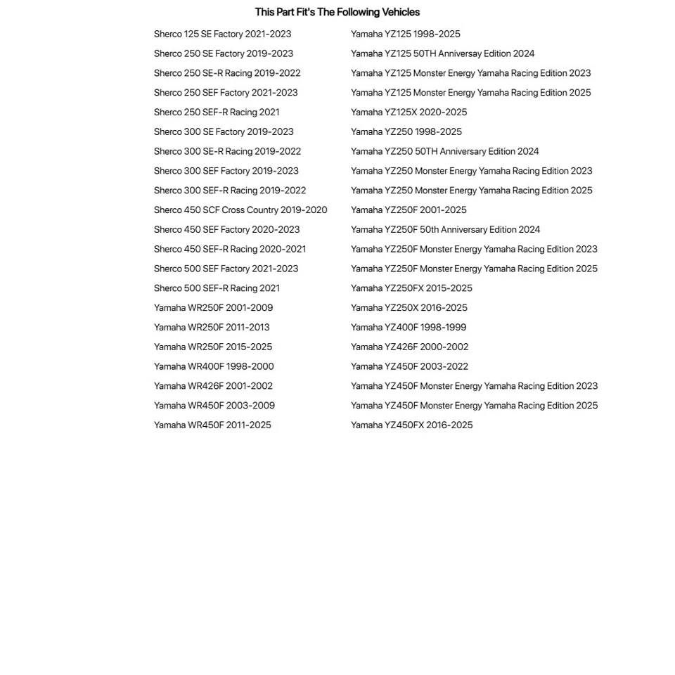 Kit de cojinete de choque Tusk para YAMAHA YZ450F 2003-2022 Foto 2 de 4