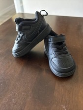 Nike Kid's Court Borough Low Recraft Shoes - Triple Black - Size 4c